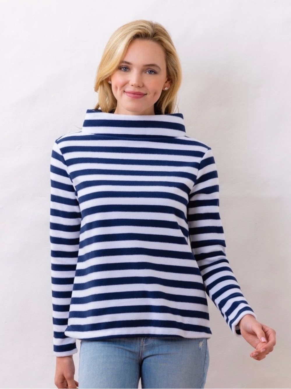 Dudley Stephens Cobble Hill Vello
Fleece Navy/White Stripe S
